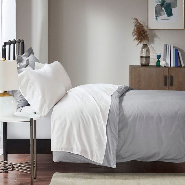Olliix by Madison Park Ivory 2 Pack of King 1500 Thread Count Cotton Rich Pillow Case-2