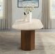ACME Furniture Leonardo Beige Dining Table with Dark Oak Base-1