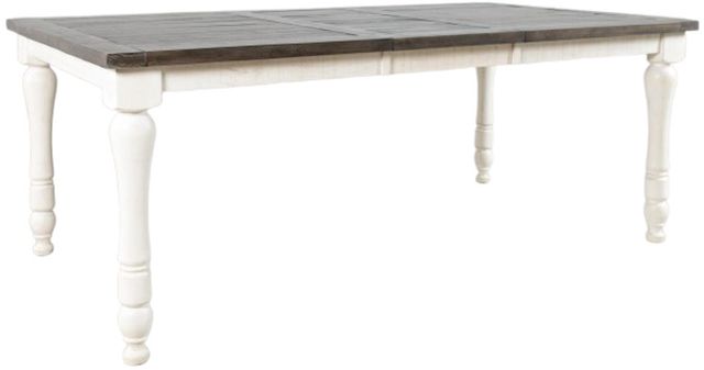 Jofran Inc. Madison County Barnwood Extension Dining Table with Vintage White Base-0