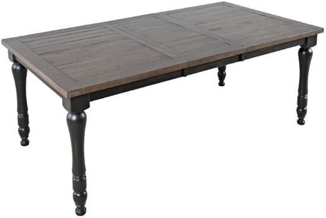 Jofran Inc. Madison County Brown Extension Dining Table with Vintage Black Base-3