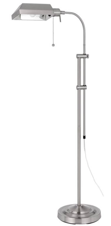 Cal® Lighting & Accessories Pharmacy Brushed Steel Floor Lamp with Adjust Pole-2