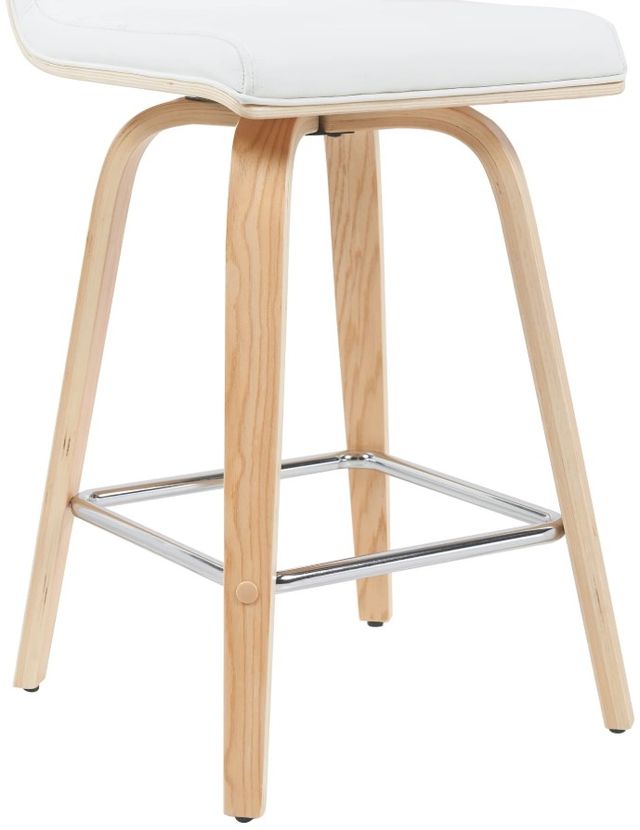 Armen Living Vienna Oak/White Swivel Counter Stool-4