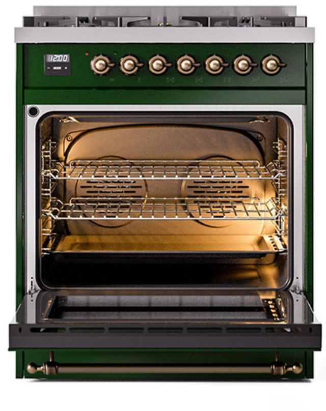 Ilve® Nostalgie II Series 30" Emerald Green Pro Style Dual Fuel Range-3