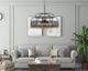 Cal® Lighting & Accessories Akaki Iron/Light Oak Chandelier-2