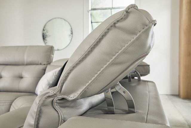 Signature Design by Ashley® Leadman 6-Piece Dove Gray Power Reclining Sectional-3