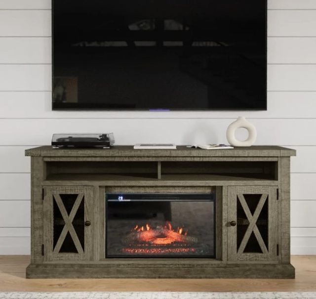 Jofran Inc. Telluride Driftwood Electric Fireplace with Logset-1