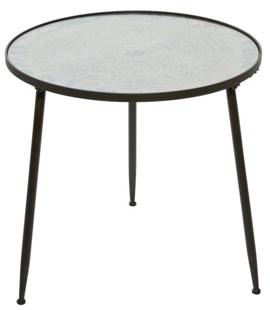 Deco Marche Dusty Blue Accent Table with Black Base-1