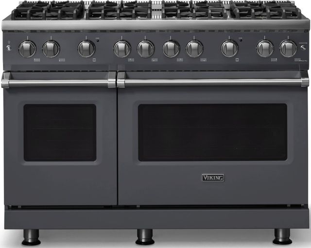 Viking® 5 Series 48" Cast Black Pro Style Gas (NG) Range with Polished Chrome Trim-0