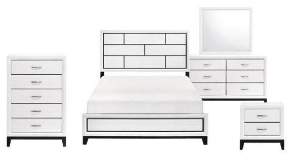 Homelegance® Davi 5-Piece White Queen Bedroom Set-0