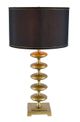 A & B Home Black/Gold Table Lamp with Contemporary Disc Design-2