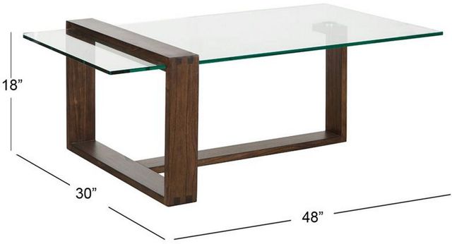 Magnussen Home® Bristow Glass Top Rectangular Cocktail Table with Acorn Base-2