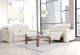 Fornirama 4617 White Power Reclining Loveseat with Adjustable Headrest-2