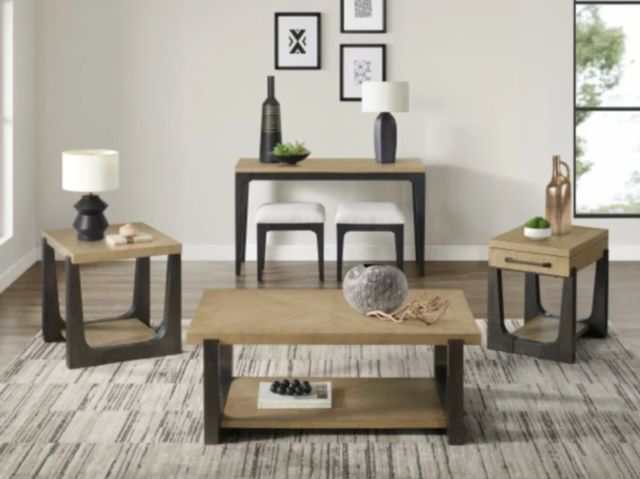 Emerald Home Sutton Place Caramel Console Table with Cocoa Base-1