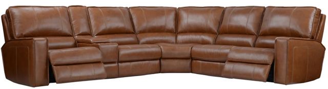 Parker House® Rockford 6-Piece Verona Saddle Power Reclining L-Shape Sectional with Power Headrests-1