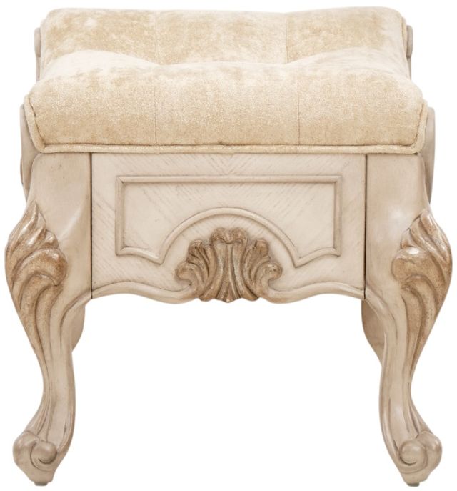 Michael Amini® Platine De Royale Champagne Vanity Bench-3