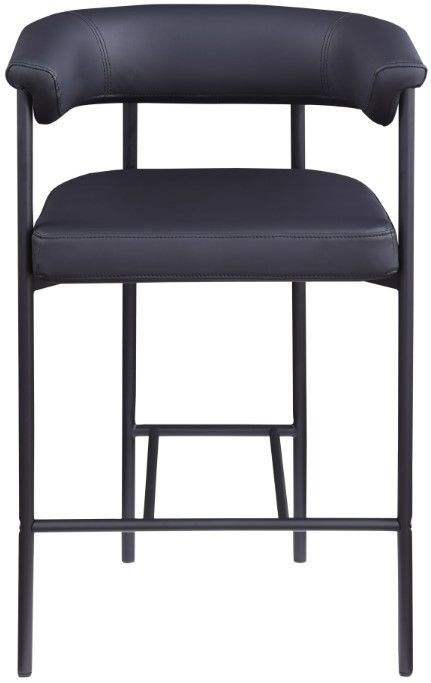 Meridian Furniture Malin Black Vegan Leather Counter Stool-1