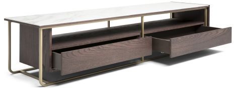 Natuzzi Editions Como Brown Ash 2-Drawer Media Stand-0