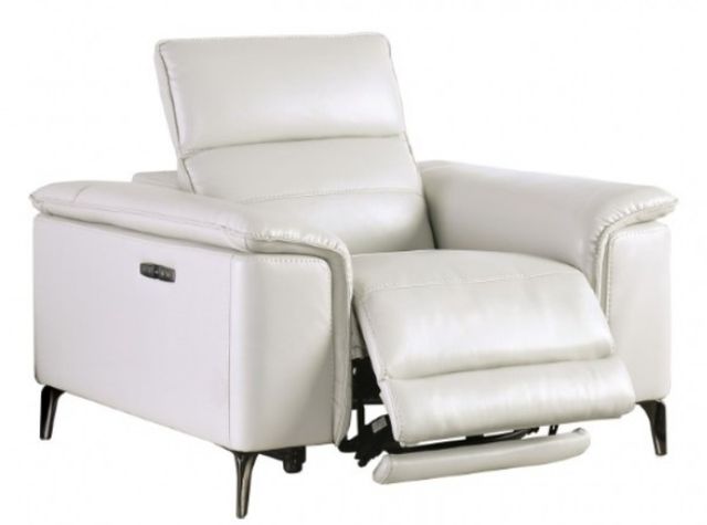 Furniture of America® Ascona Light Taupe Power Recliner-1