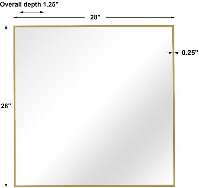 Uttermost® Alexo Brushed Gold Square Mirror-2