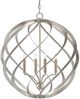 Currey & Company Roussel Contemporary Silver Leaf Orb Chandelier-0