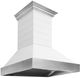 ZLINE 30" Rustic Shiplap Bright White Finish Wooden Wall Mounted Range Hood with Stainless Steel Accents-5