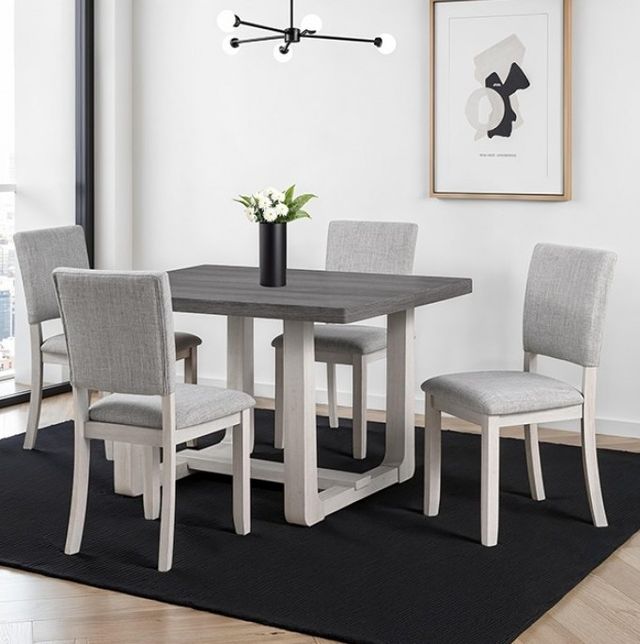 Furniture of America® Sauro 5-Piece Gray Dining Table Set-1