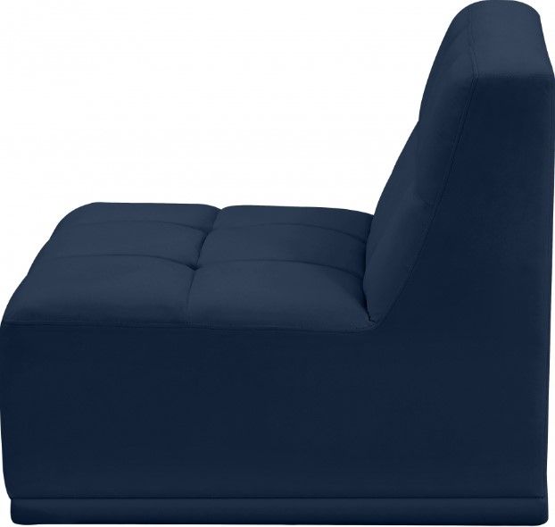 Meridian Furniture Relax Navy Velvet Modular Armless Chair-2