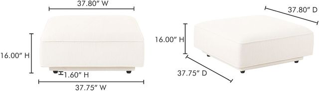 Moe's Home Collection Rosello White Ottoman-2