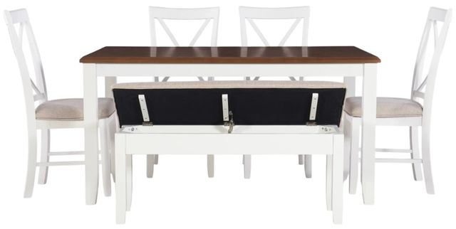 Powell® Jane 6-Piece Honey Brown/Vanilla White Dining Set-3