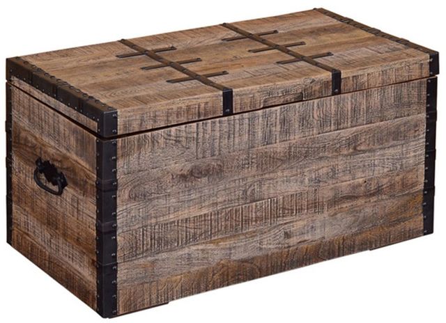 Signature Design by Ashley® Dartland Distressed Gray Storage Trunk-0