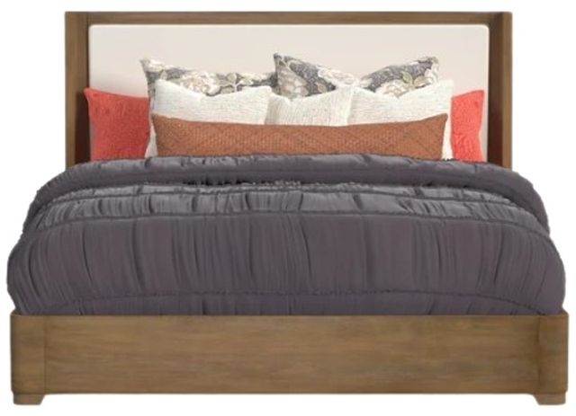 Flexsteel® Normandy Cream/Driftwood King Upholstered Panel Bed-1