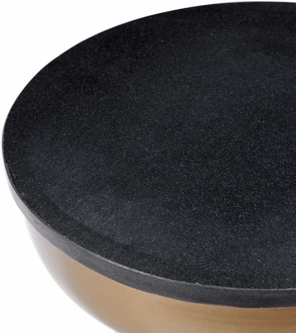 Steve Silver Co. Jovana Black End Table with Brushed Bronze Base-2