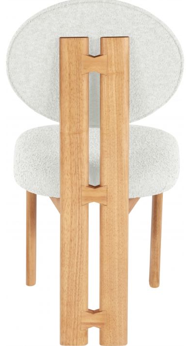 Meridian Furniture Napa Cream/Natural Boucle Upholstered Dining Chair-3
