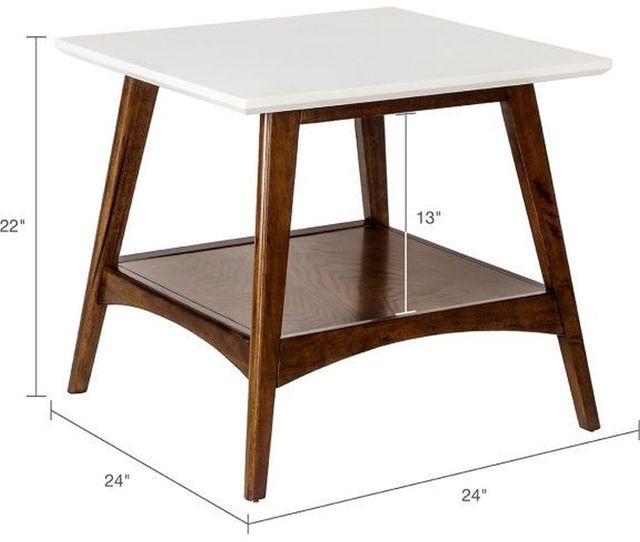 Olliix by Madison Park White/Pecan Parker End Table-1