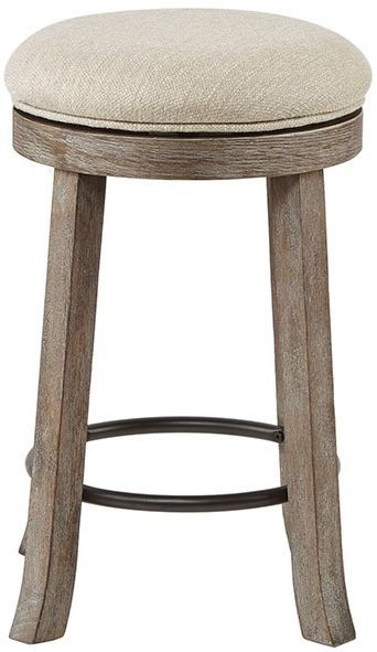Olliix by INK+IVY Grey Oaktown Swivel Counter Stool-0