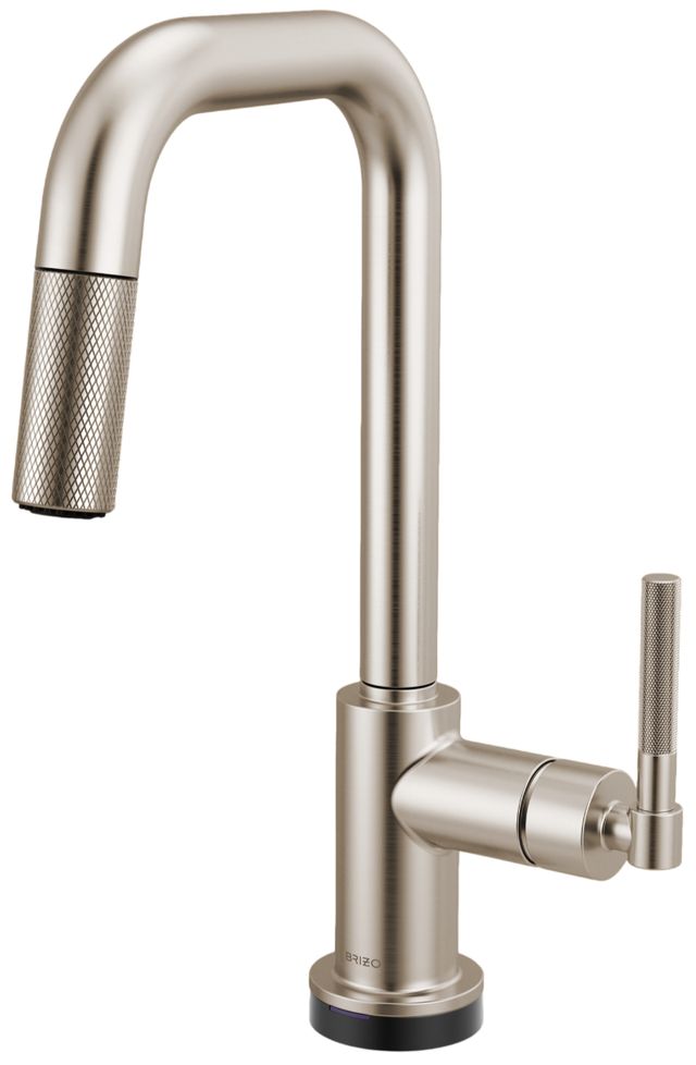 Brizo Litze® Brilliance® Stainless Smarttouch Pull-Down Prep Faucet with Square Spout and Knurled Handle-0