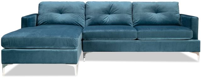 Mazin Furniture Hamilton 2-Piece Blue Left-Arm Facing Sofa Sectional and Chaise-1
