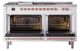 Ilve® Nostalgie II Noblesse 60'' White Pro Style Dual Fuel Range with Copper Trim-2