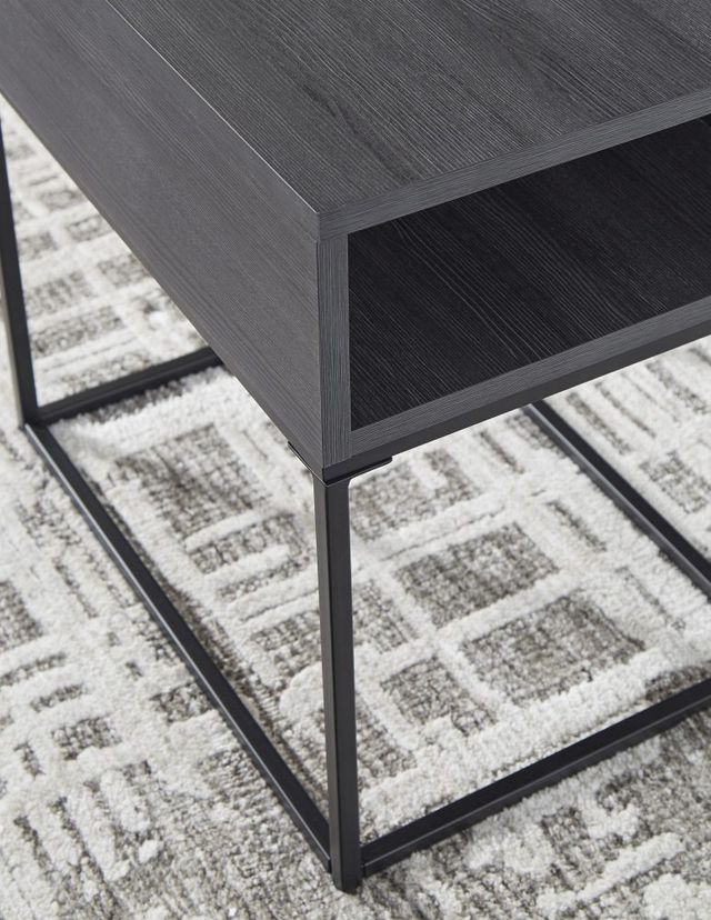 Signature Design by Ashley® Yarlow Black Rectangular End Table-4