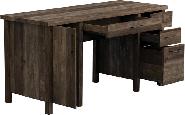 Coaster® Tolar Rustic Oak Adjustable Shelf Office Desk-2