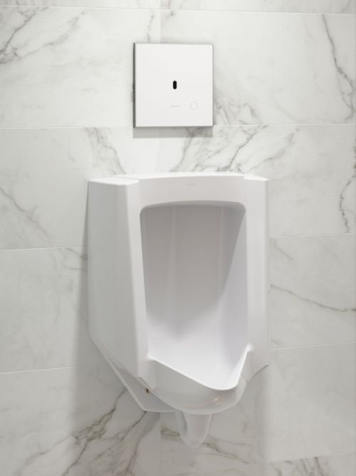 KOHLER® Mach Flex™ Polished Chrome/White Glass Faceplate for Concealed Touchless Urinal Flushometer, 0.5 Gpf-1