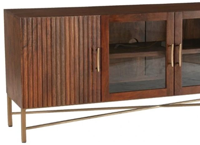Home Trends & Design Cosmopolitan Honey Brown Media Cabinet-1