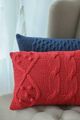 A & B Home Red 14"x20" Twisted Cable Knit Throw Pillow-2