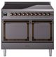 Ilve® Nostalgie II Noblesse 40'' Graphite Matte Pro Style Induction Range with Burnished Trim-0