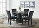 Elements International Bellini 5-Piece Black/Grey Round Dining Set-2