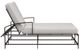 Sunset West La Jolla Espresso Aluminum Outdoor Double Chaise with Canvas Flax Cushion-1