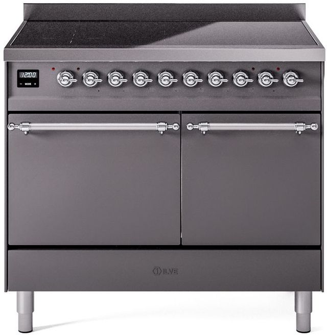Ilve® Nostalgie II Series 40" Graphite Matte Pro Style Induction Range-0