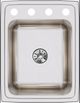 Elkay Lustertone® Classic Lustrous Satin 17" x 22" x 10-1/8" OS4-Hole Single Bowl Drop-In Sink with Perfect Drain®-1