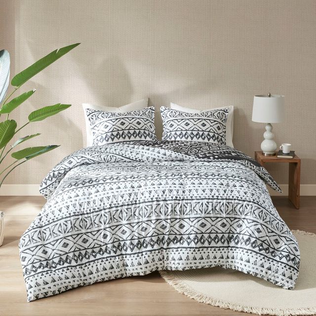 Olliix by Urban Habitat Allyson 3 Piece Cotton Black King/California King Comforter Mini Set-1