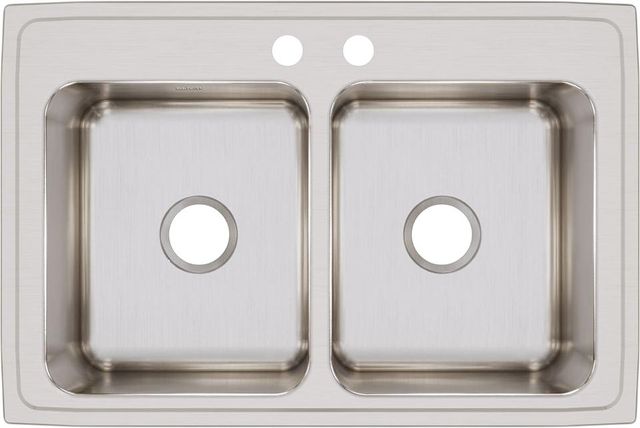 Elkay Lustertone® Classic Lustrous Satin 33" x 22" x 12-1/8" 2-Hole Equal Double Bowl Drop-In Sink-1